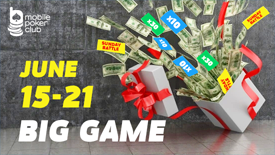The Big Game has started in the Mobile Poker Club!